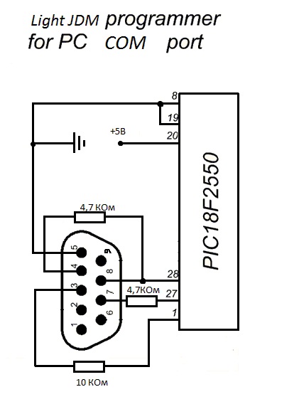 Схема программатора для pic контроллеров через usb